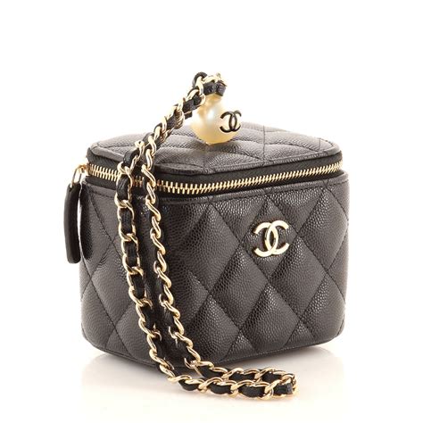 yellow chanel vanity|chanel vanity case with chain.